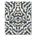 Deep Blue Cream Baroque Scroll Rug