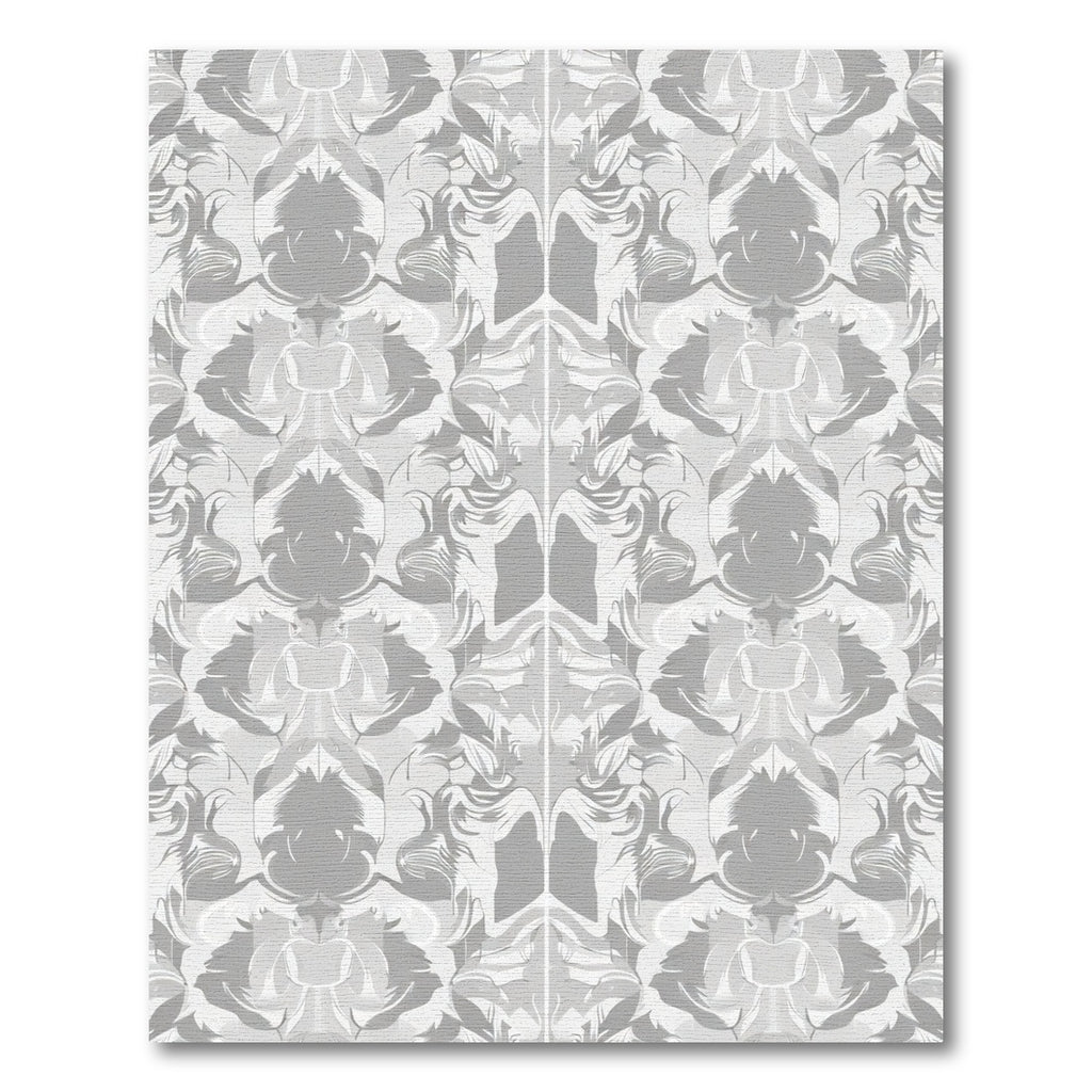 Monochromatic Abstract Scroll Damask Rug