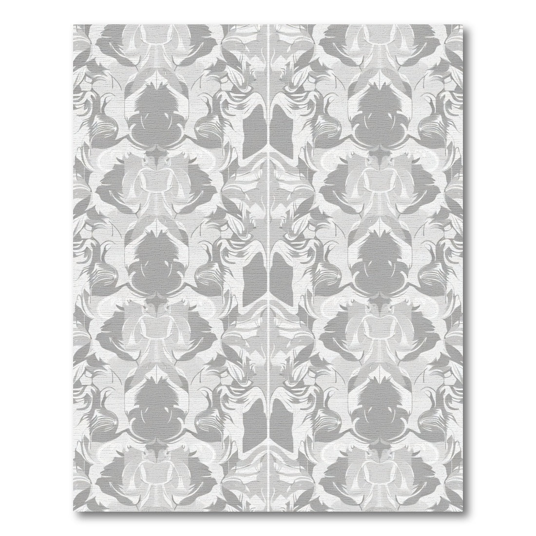 Monochromatic Abstract Scroll Damask Rug