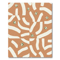 Terracotta White Abstract Stripe Pebble Rug