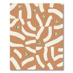 Terracotta White Abstract Stripe Pebble Rug