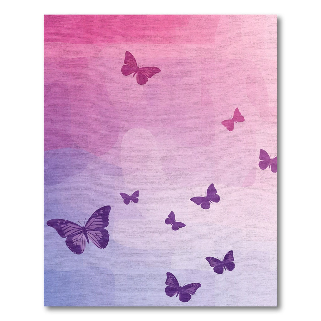 Winged Purple Butterflies Graceful Ombre Sky Rug