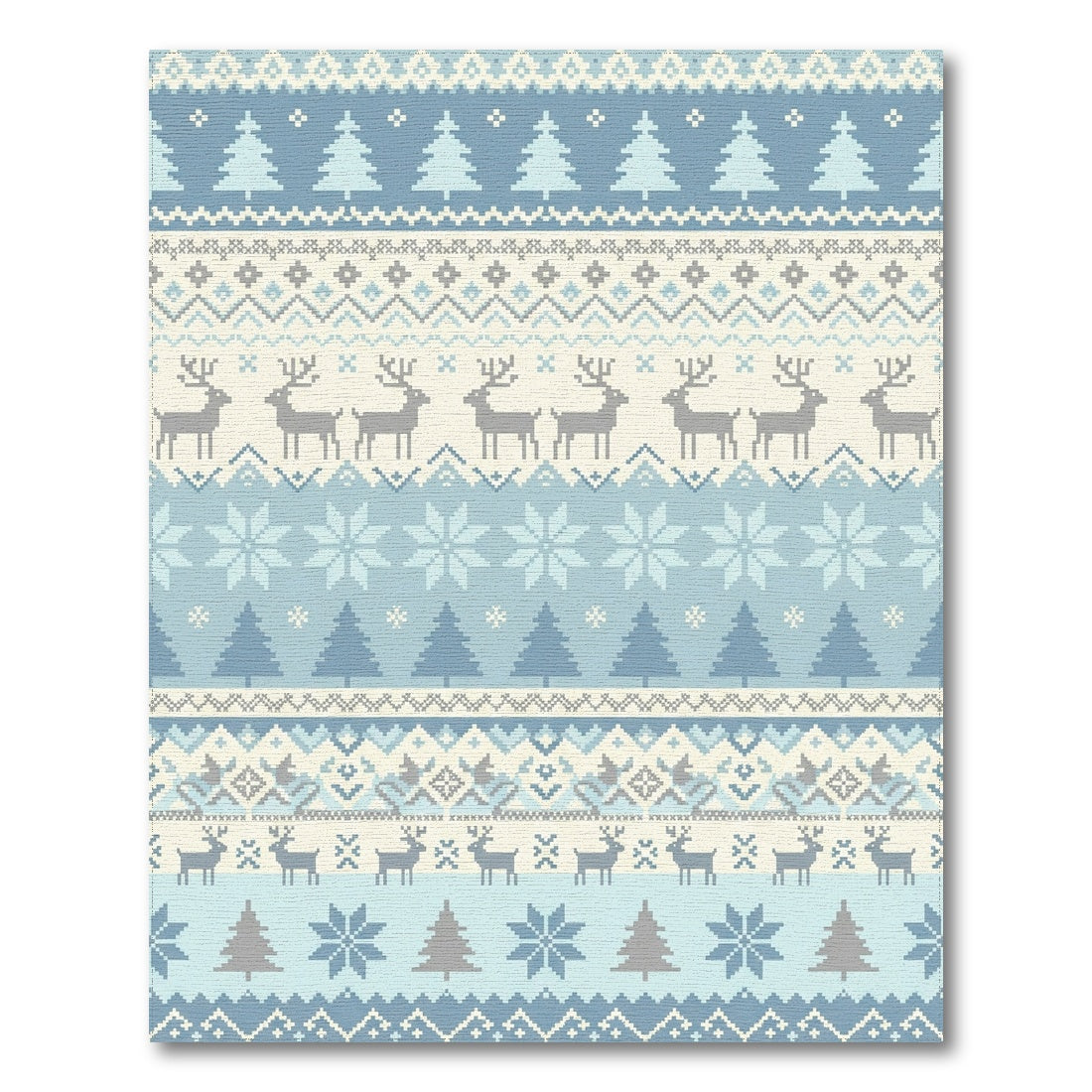 Winter Woodland Reindeer Fair Isle Rug