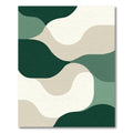 Organic Flowing Curves Green Abstract Rug