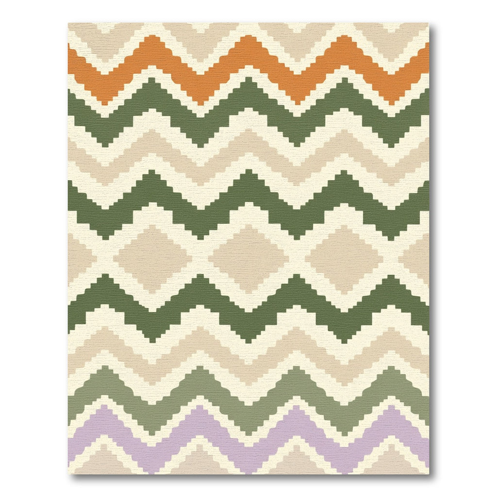 Earthy Tones Chevron Diamonds Rug