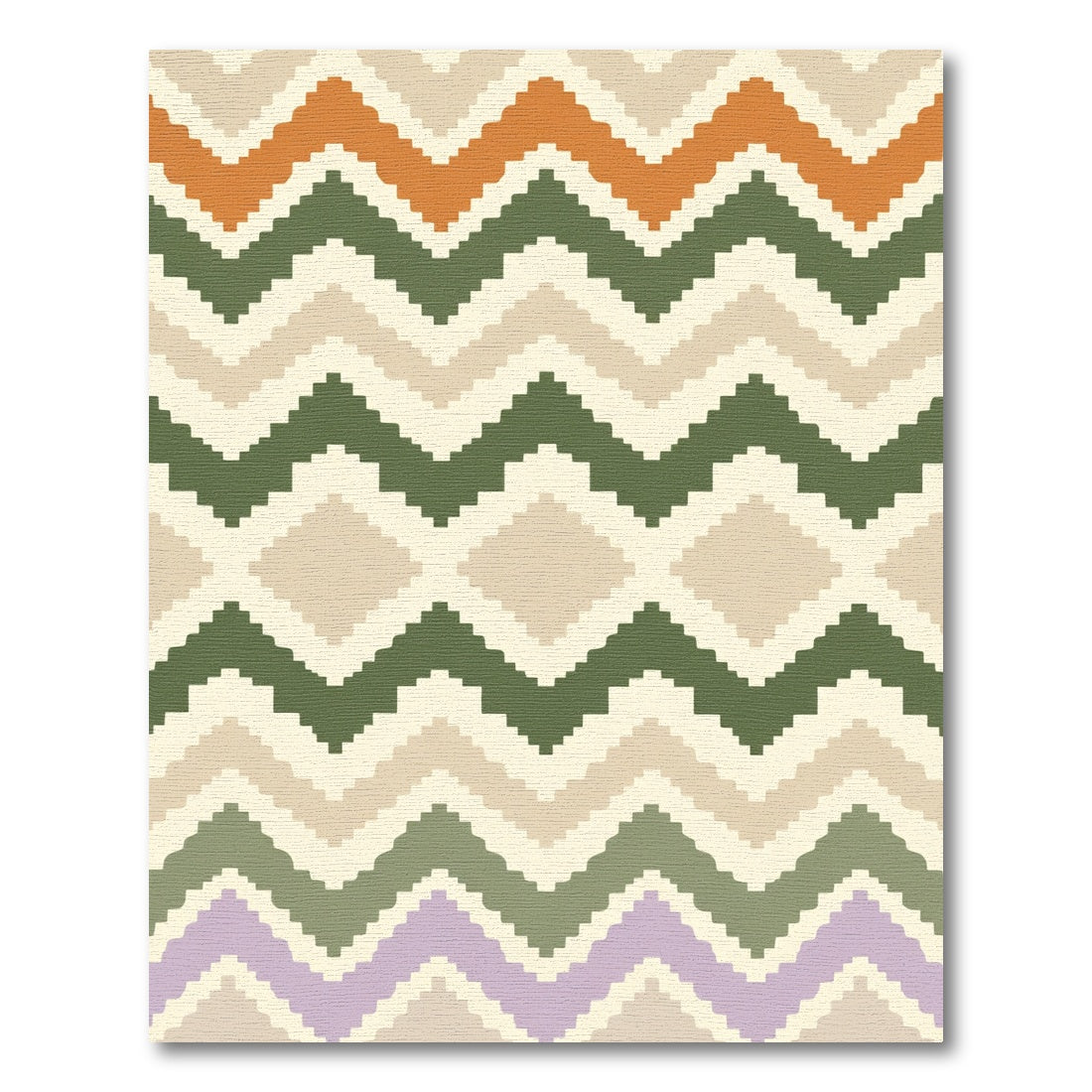 Earthy Tones Chevron Diamonds Rug
