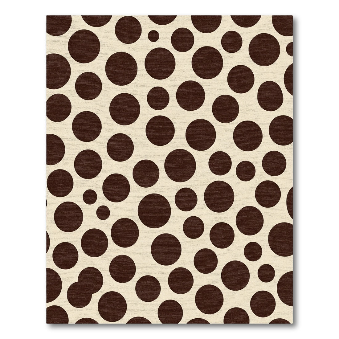 Brown Circles Scattered Cream Background Rug