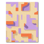 Geometric Lavender Cream Orange Shapes Rug