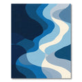 Marine Blue Flowing Waves Rug