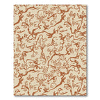 Brown Abstract Vine Garden Scene Rug