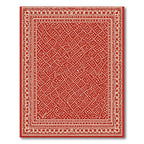 Crimson White Contemporary Lattice Garden Rug