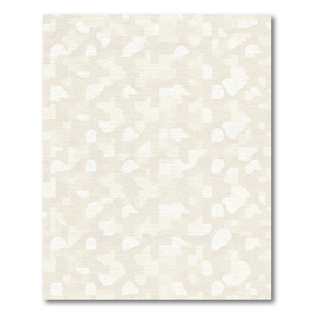 Cream Abstract Organic Shapes Rug