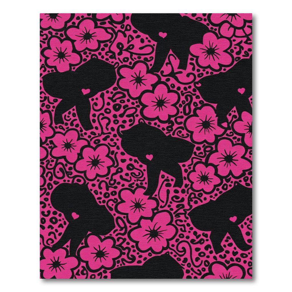 Hot Pink Elephant Floral Whimsy Rug