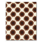 Cream Brown Sunburst Repeat Rug