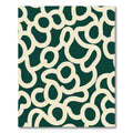Cream Abstract Swirls Deep Green Rug