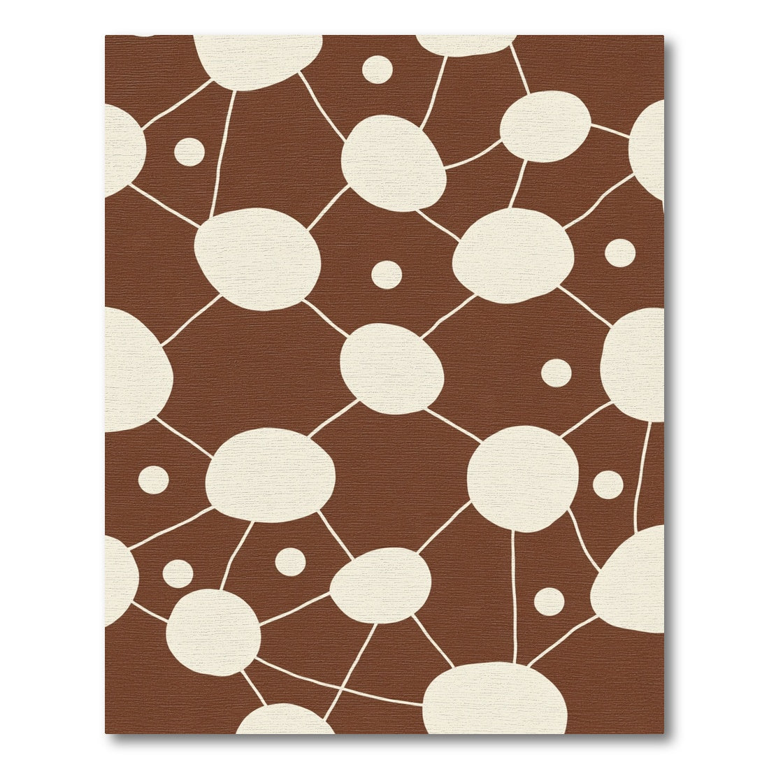 Brown Cream Organic Net Cluster Rug