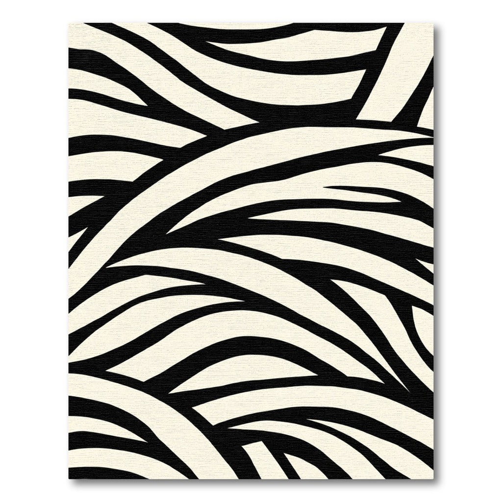Cream Black Wavy Stripes Rug