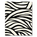 Cream Black Wavy Stripes Rug