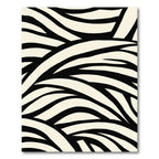 Cream Black Wavy Stripes Rug