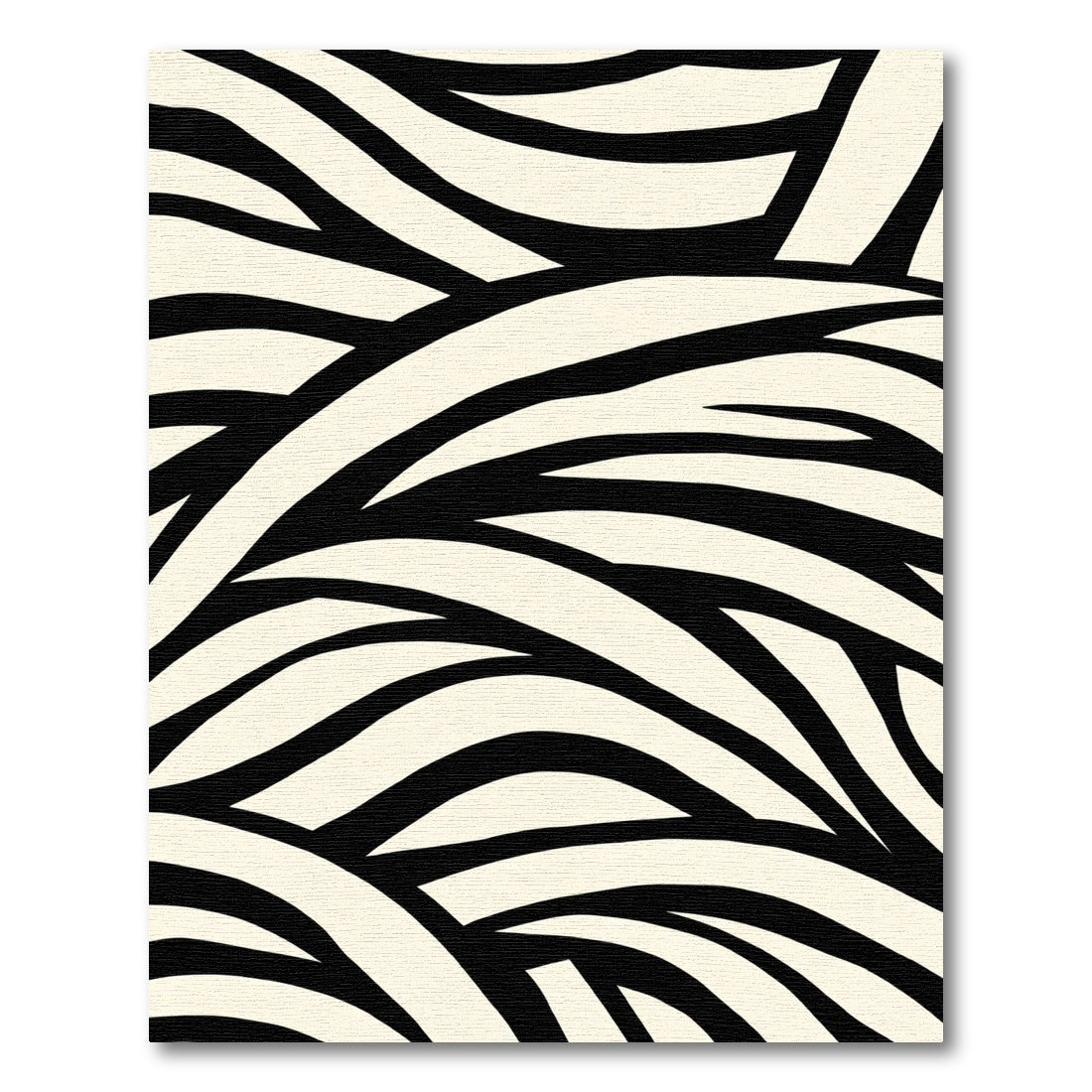 Cream Black Wavy Stripes Rug