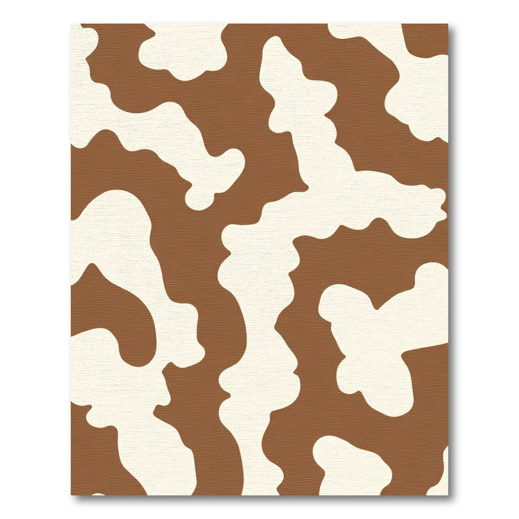Brown Cream Abstract Blob Rug