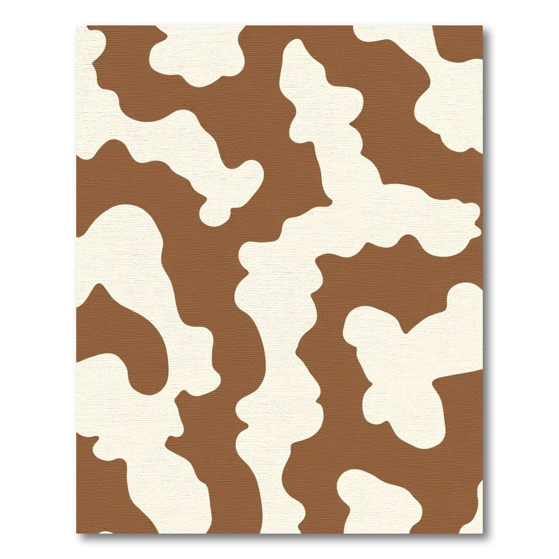 Brown Cream Abstract Blob Rug