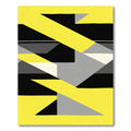 Abstract Yellow Black Slate Geometric Angles Rug