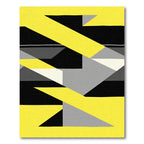 Abstract Yellow Black Slate Geometric Angles Rug