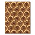 Retro Brown Arabesque Repeating Motif Rug