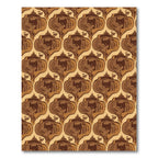 Retro Brown Arabesque Repeating Motif Rug