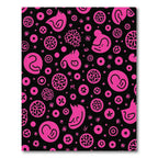 Vibrant Hot Pink Abstract Whimsical Figures Rug