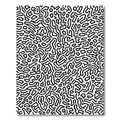 Black White Abstract Line Maze Rug
