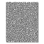 Black White Abstract Line Maze Rug
