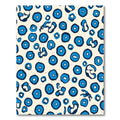 Blue Jagged Circles And Snakes Rug