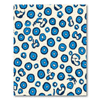 Blue Jagged Circles And Snakes Rug