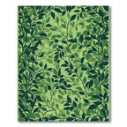 Vibrant Leafy Green Branch Cluster Rug