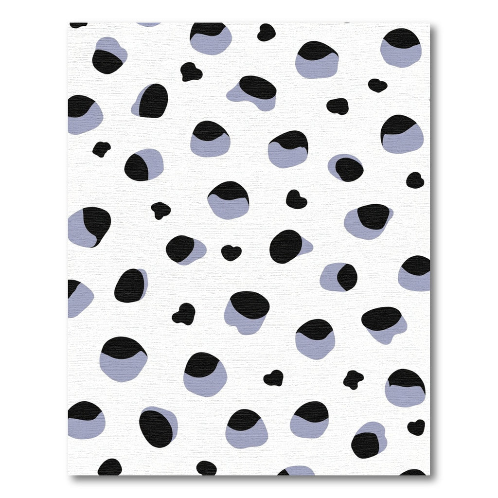 Black Blue Spotted Organic Shapes Rug