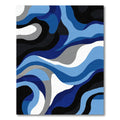 Flowing Waveforms Blues Abstract Rug