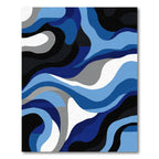 Flowing Waveforms Blues Abstract Rug