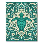 Teal Turtle Ornamental Swirl Rug