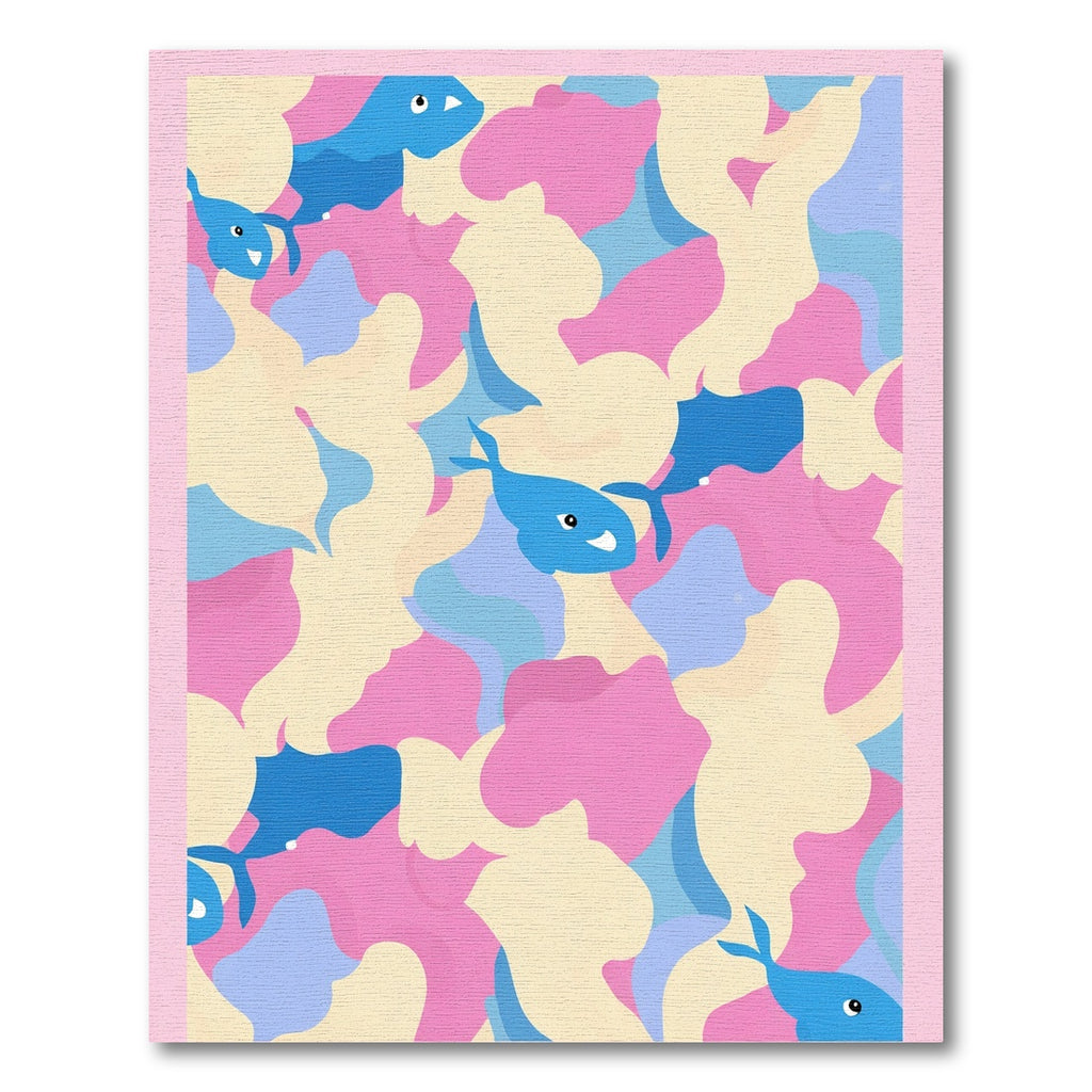 Cute blue whale camouflage abstract Rug