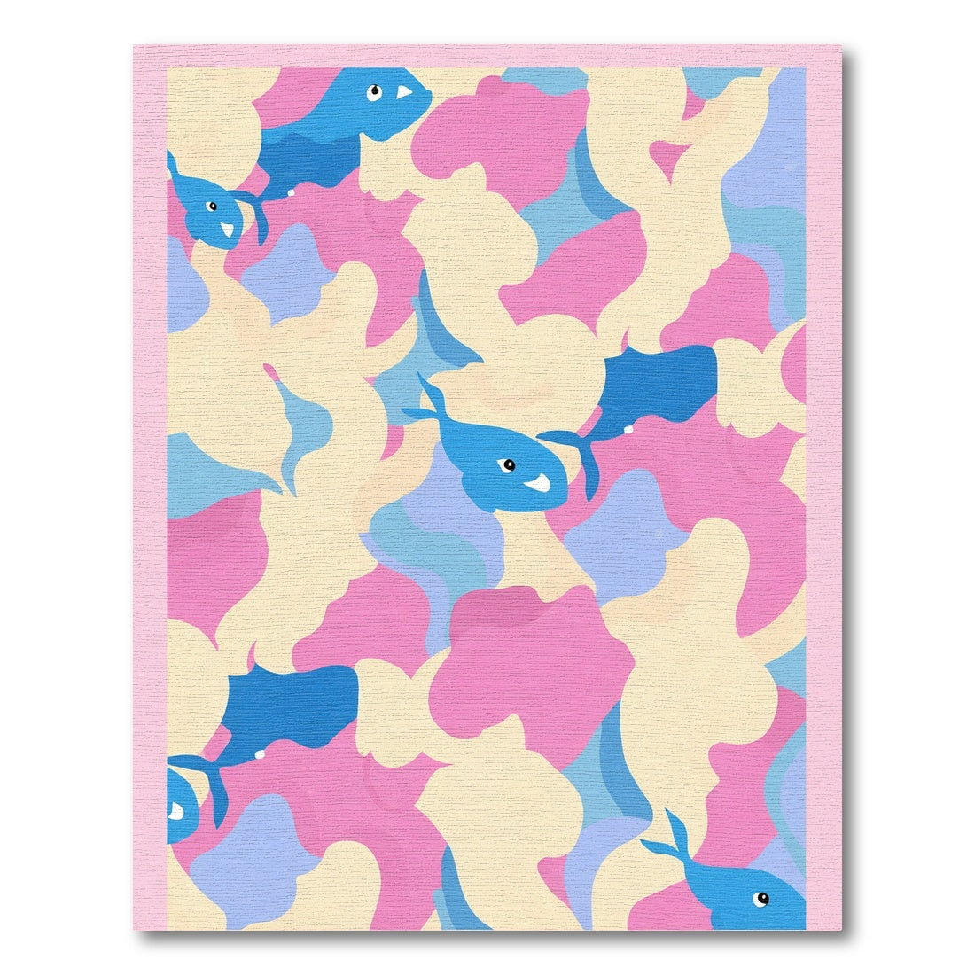 Cute blue whale camouflage abstract Rug