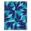 Deep Blue Leafy Abstract Squares Rug