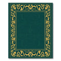 Emerald Green Golden Scrollwork Frame Rug