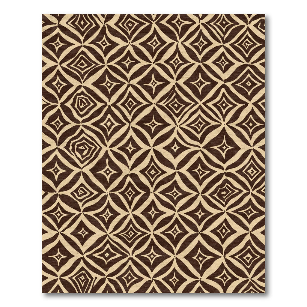 Brown Beige Geometric Diamond Overlay Rug