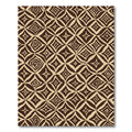 Brown Beige Geometric Diamond Overlay Rug
