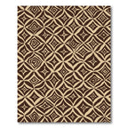 Brown Beige Geometric Diamond Overlay Rug