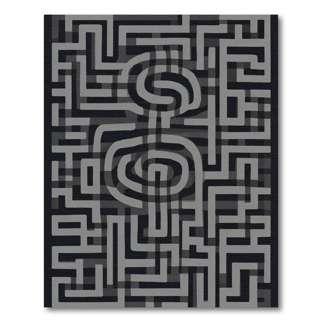Gray Mazeabyrinth Swirl Rug