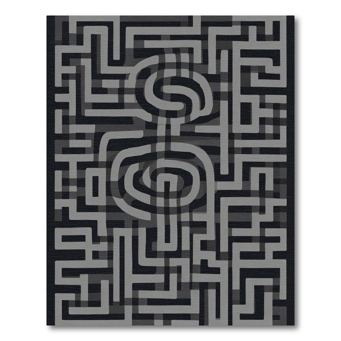 Gray Mazeabyrinth Swirl Rug
