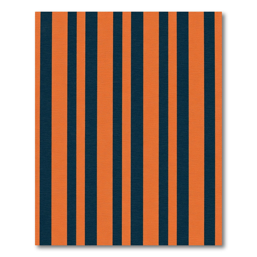 Bold Orange Navy Vertical Stripes Rug